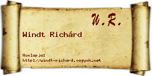 Windt Richárd névjegykártya