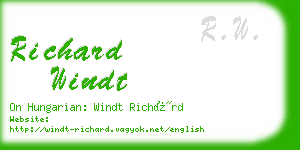 richard windt business card